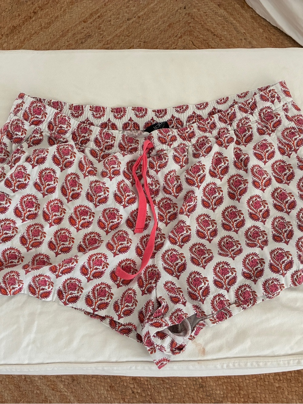 J. Crew Pink and Orange Floral Cotton Bermuda Shorts